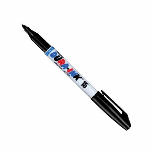 Markal® 96023 Dura-Ink® 15 Wear Resistant Permanent Ink Marker, 1/16 in Fine Bullet Tip, Fiber Tip/Plastic Barrel, Black